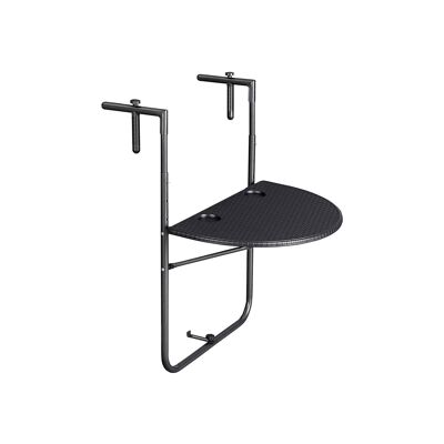 Mesa colgante para balcón poliratán negro