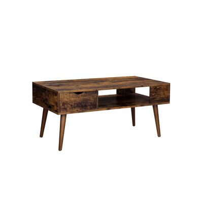 Mesa de centro con compartimento abierto