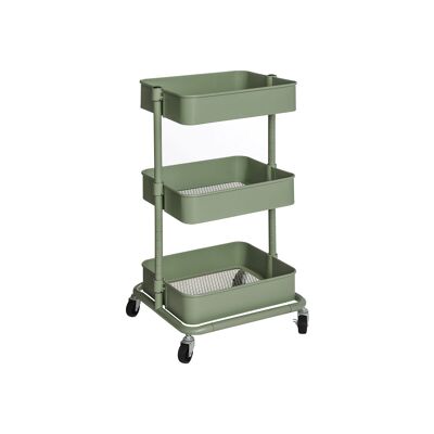 Carro con 3 niveles gris-verde