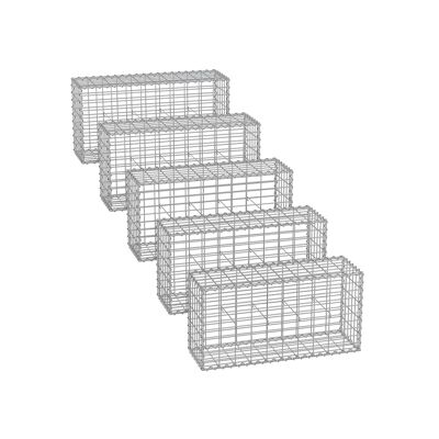 Garden decoration spacers 100 x 30 x 30 cm set of 5 silver