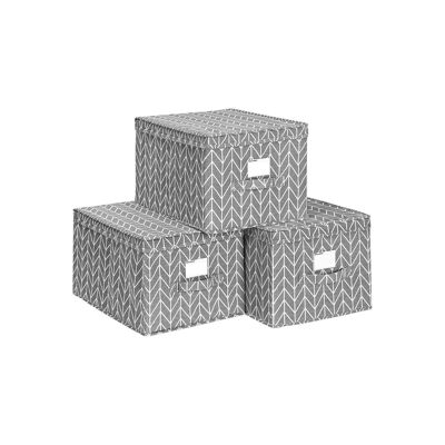 Set di scatole pieghevoli di 3 organizzatori grigi