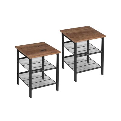 Tables de chevet marron noisette-noir