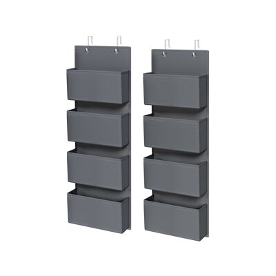 Juego de 2 organizadores de armario con 4 bolsillos gris pizarra