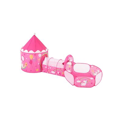 Tenda da gioco 3 in 1 per bambini rosa