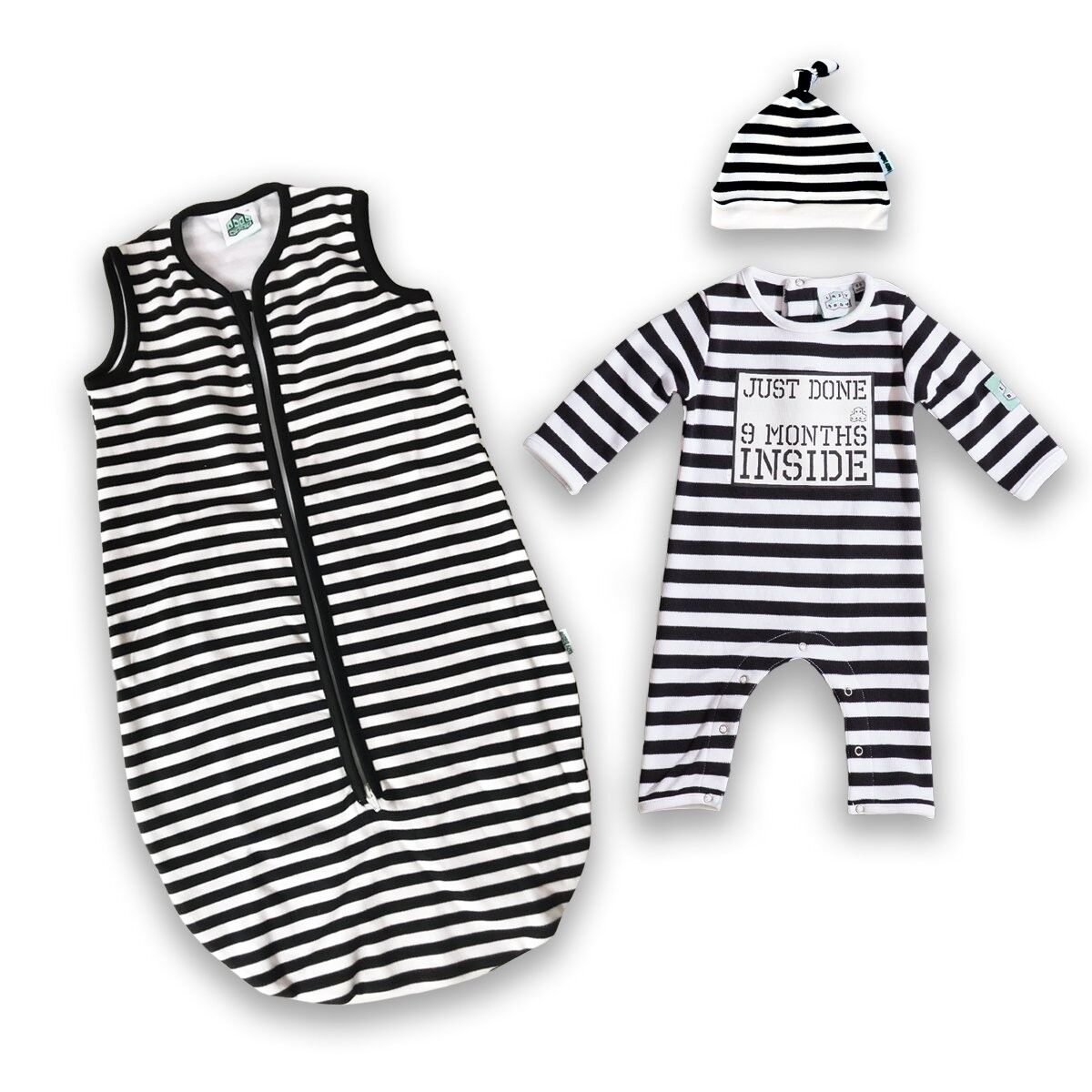 Lazy Baby® Just Done 9 Monate Inside® Coming Home Bundle Schlafsack und Baby Grow - Babyparty-Geschenk - Babymitteilung