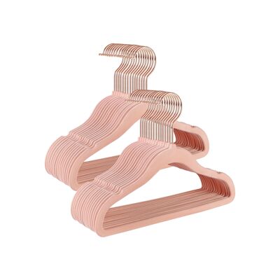 Juego de 30 perchas infantiles rosa claro.