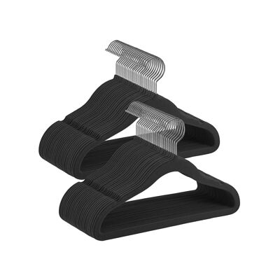 Juego de 50 perchas para ropa infantil con ganchos giratorios de 360°, color negro tinta