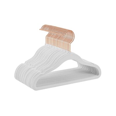 Juego de 30 perchas para ropa infantil con ganchos giratorios de 360° blanco nube