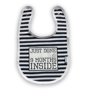 Cadeau de douche de bébé Lazy Baby®: Just Done 9 mois Inside®: Bavoir nouveau-né pour bébé garçon ou fille 1