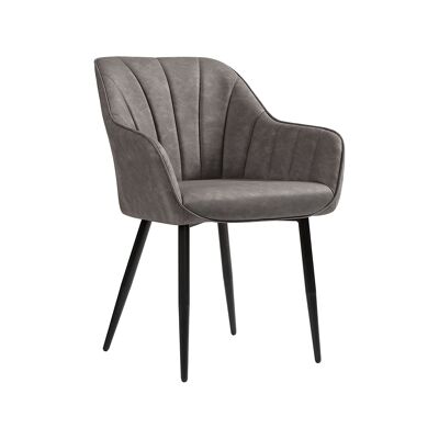 Chaise de salle à manger avec revêtement en PU et accoudoirs