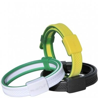 MoustiCare® White/Green Wristband; Black; Yellow/Green