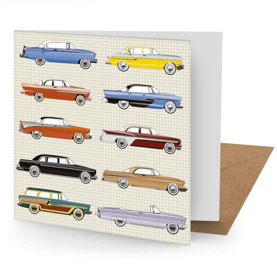 Biglietto di auguri per auto americane classiche - 150x150 vuoto