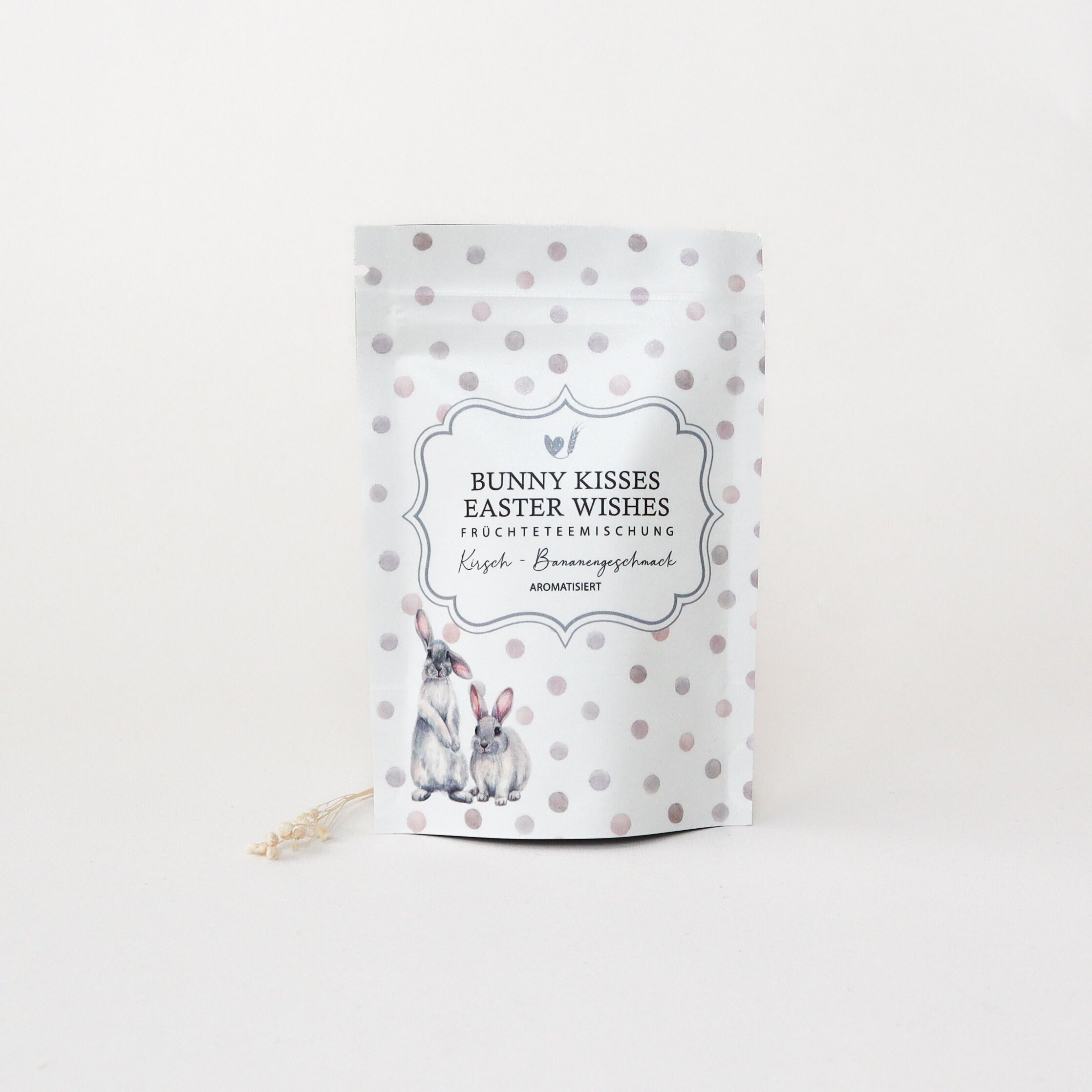 Bustina di tè "Coniglietto bacia gli auguri di Pasqua"