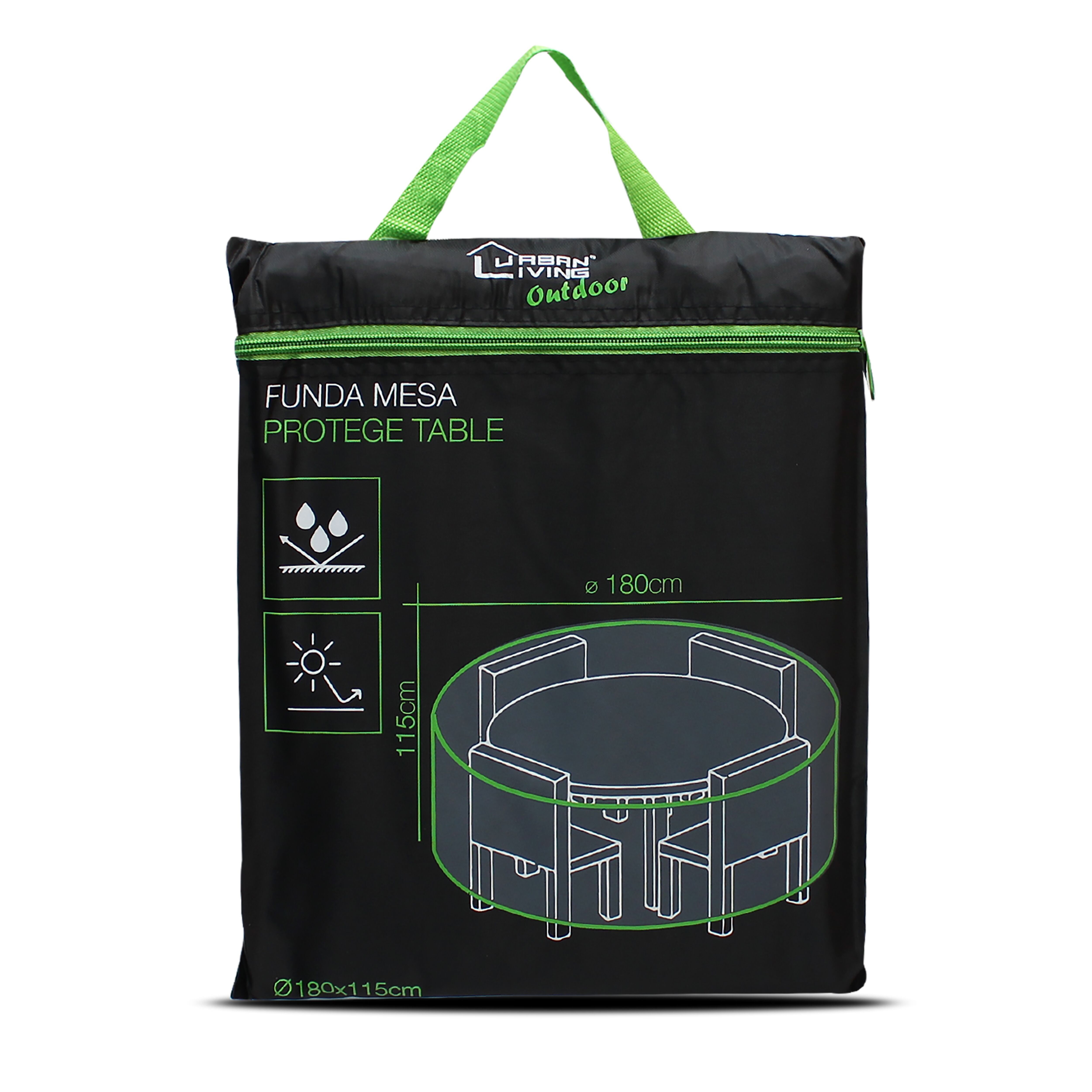 Protezione per tavolo da giardino, materiale PE intrecciato, 180x180x115 cm - Compactor FRN10539