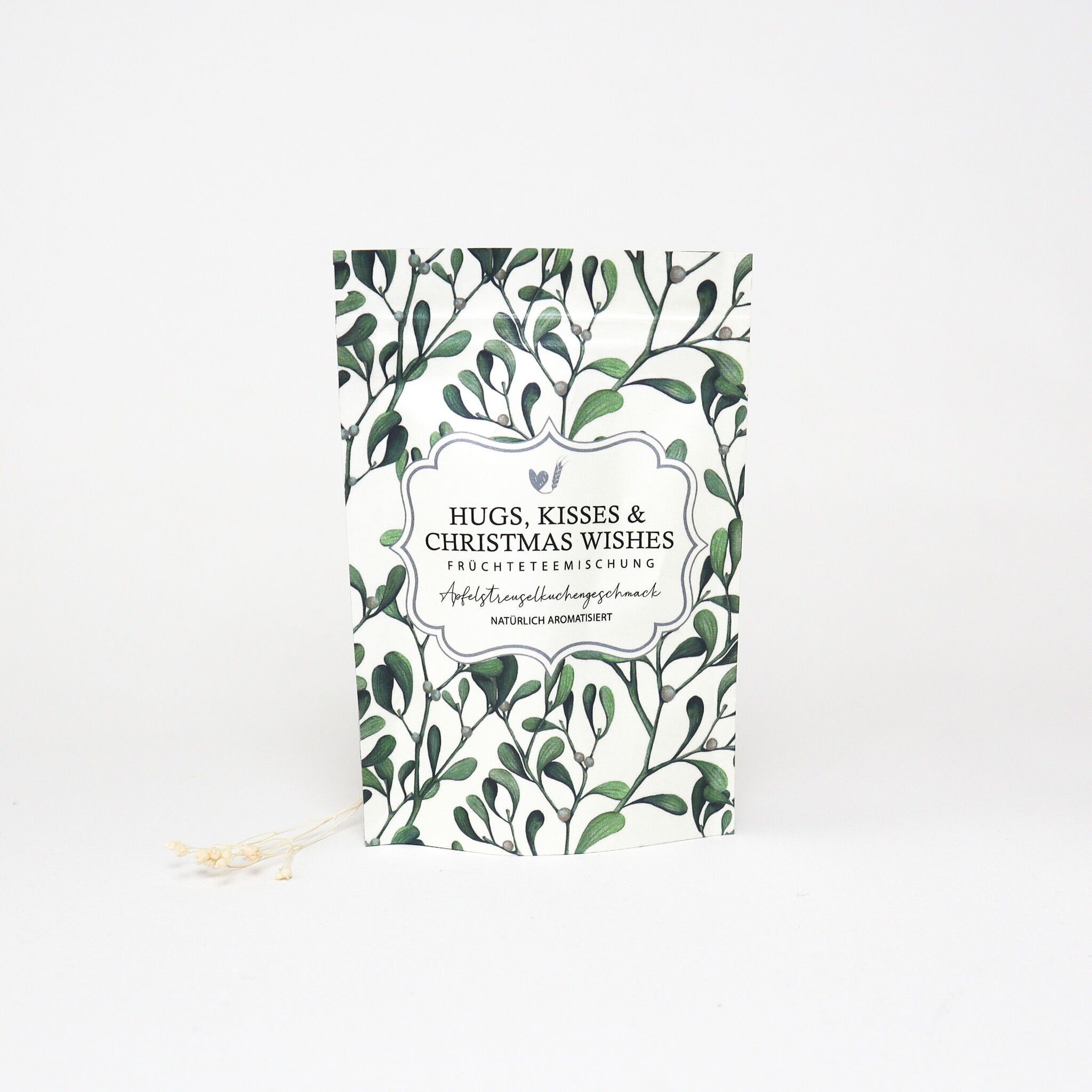 Bustine di tè "Abbracci, baci e auguri di Natale"