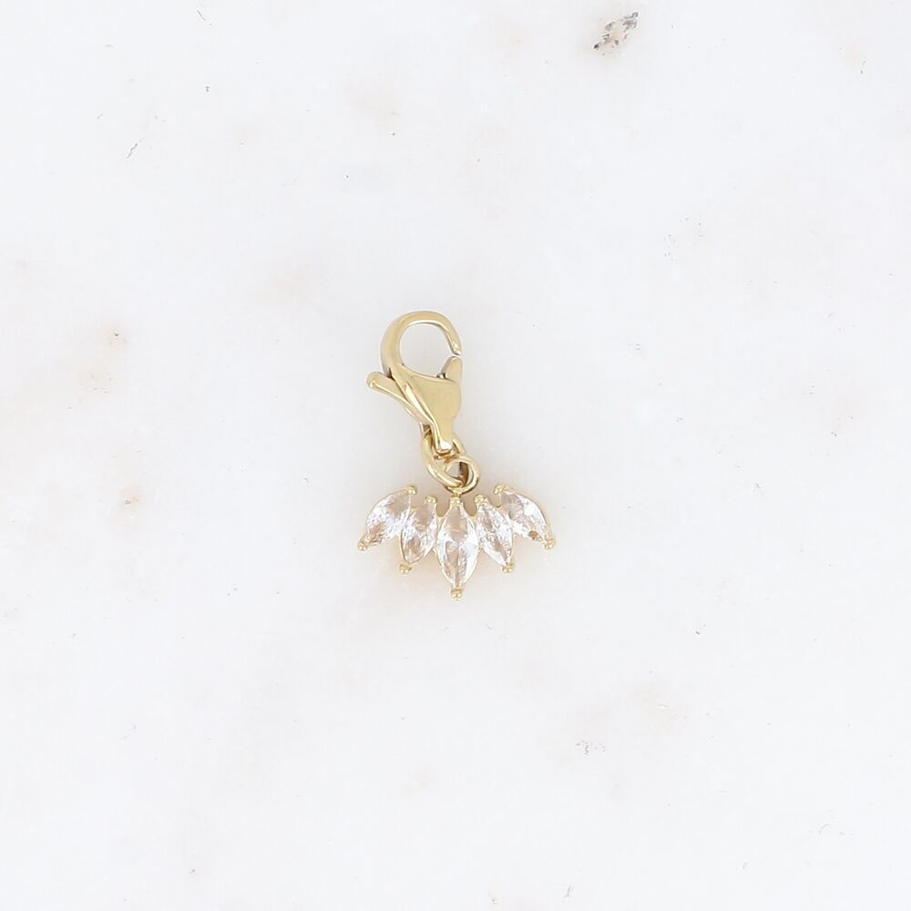 Charm - 5 cristales estilo follaje