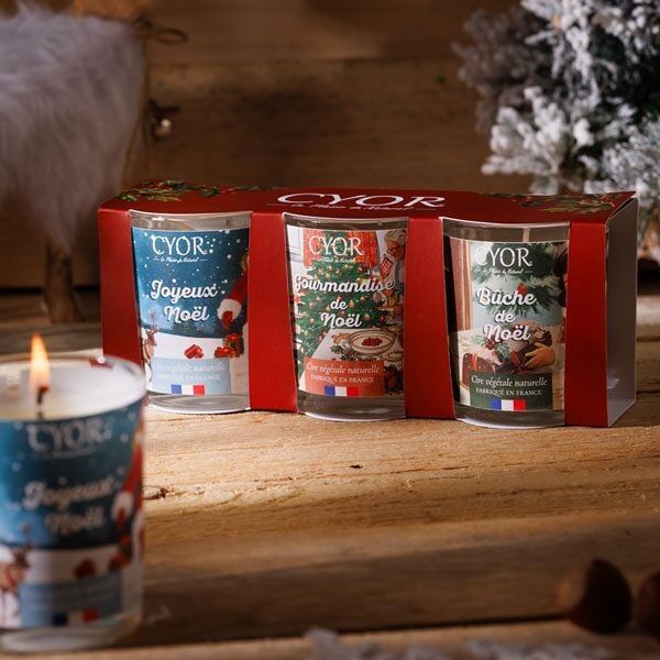 Caja regalo navidad 3 velas 75g