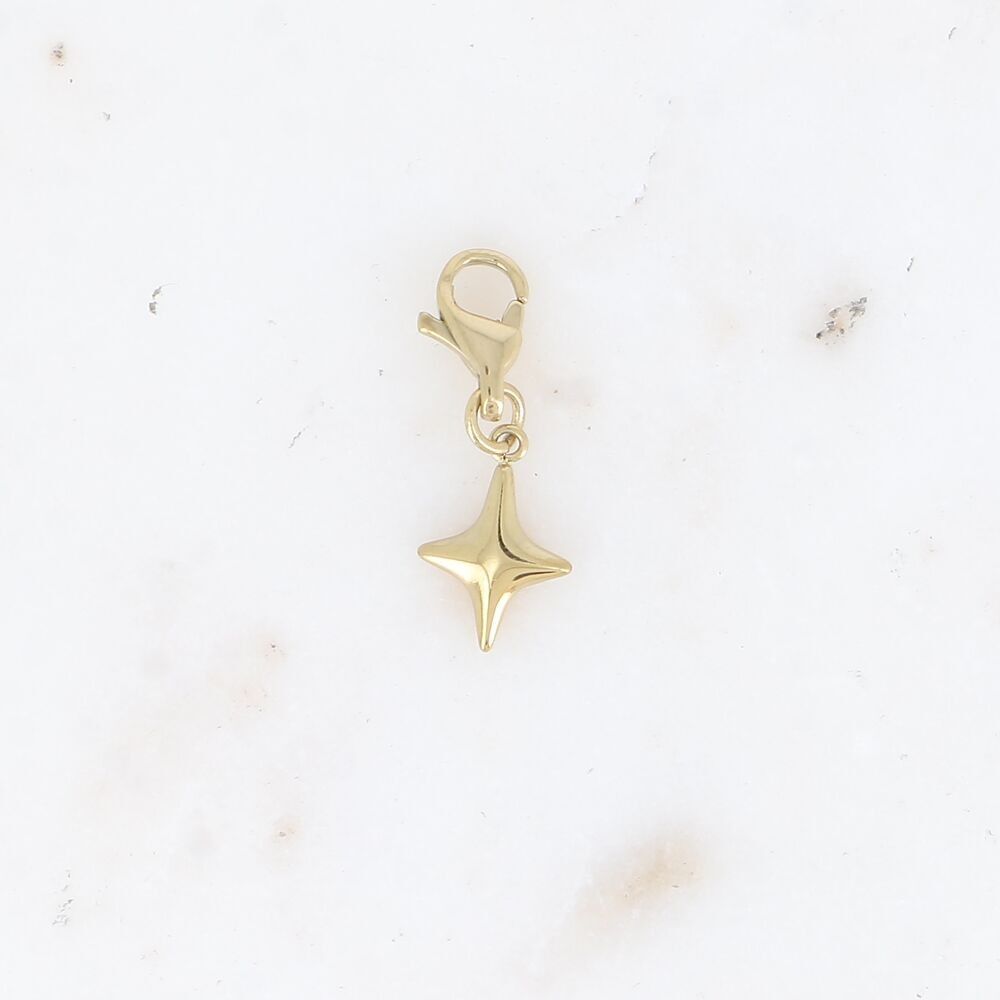 Charm - Estrella de 4 puntas en acero inoxidable