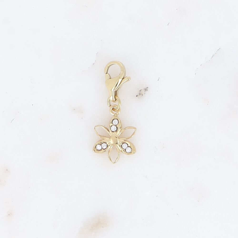 Charm - flor con pétalos calados con óxidos de circonio