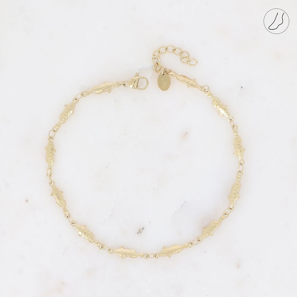 Anklet - stainless steel fish mesh