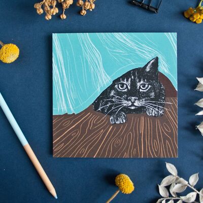 Gatto e tenda da cartolina