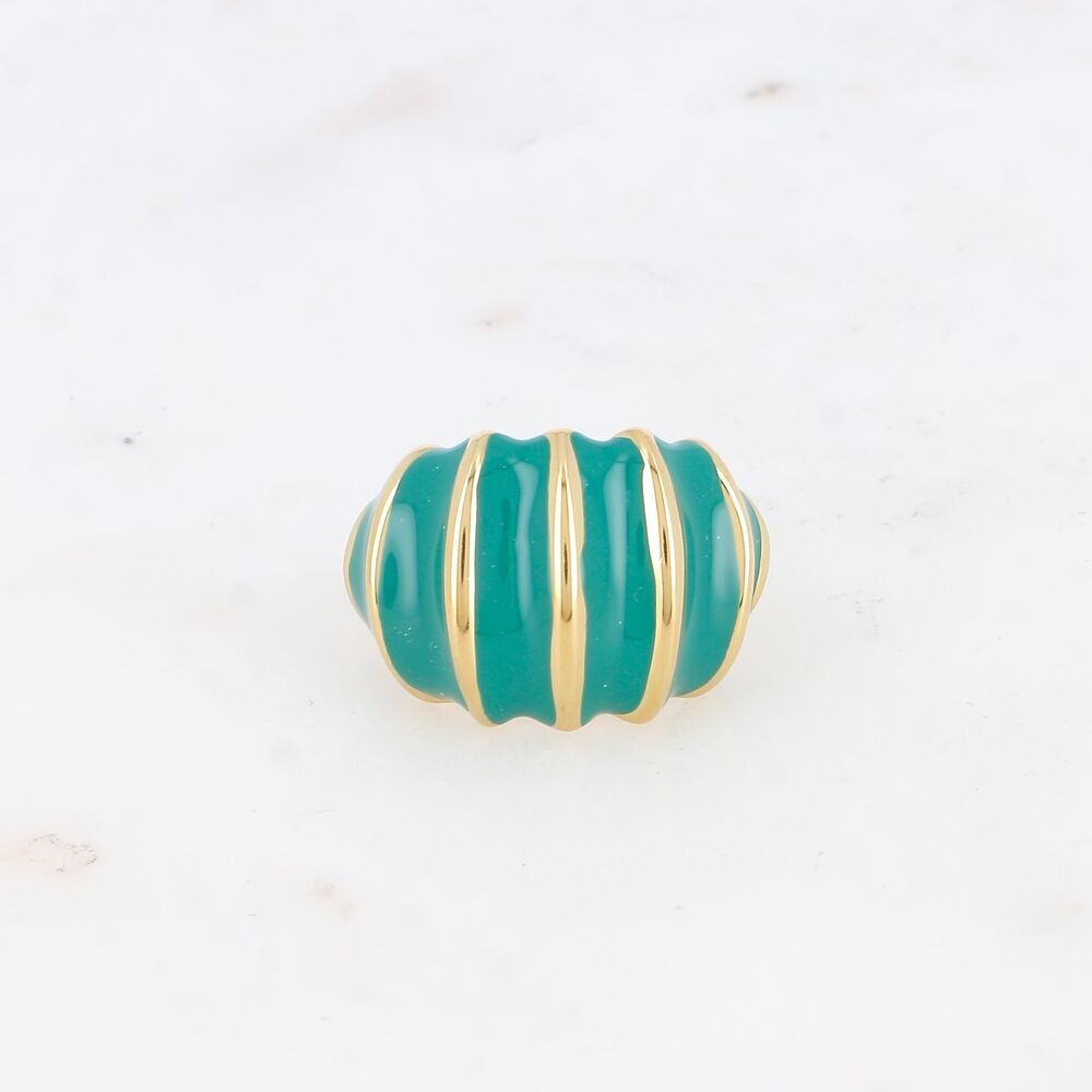 Anello - anello effetto conchiglia bi-texture con smalto