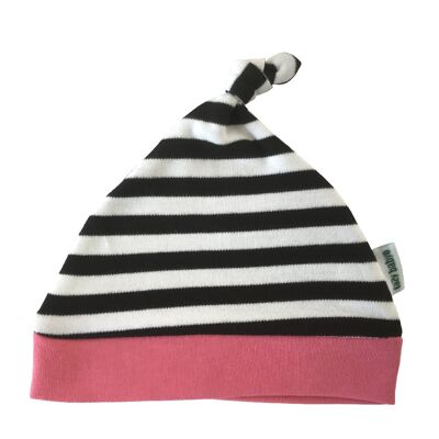 Lazy Baby Hat Black / White / Pink