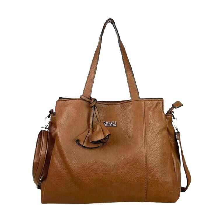 Borsa a tracolla sintetica con 3 scomparti per donna