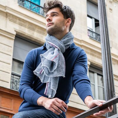 MAYA BAY bufanda azul chambray - lino