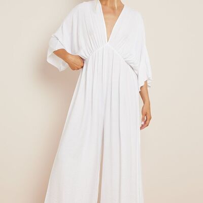White Open Back Maxi Jumpsuit