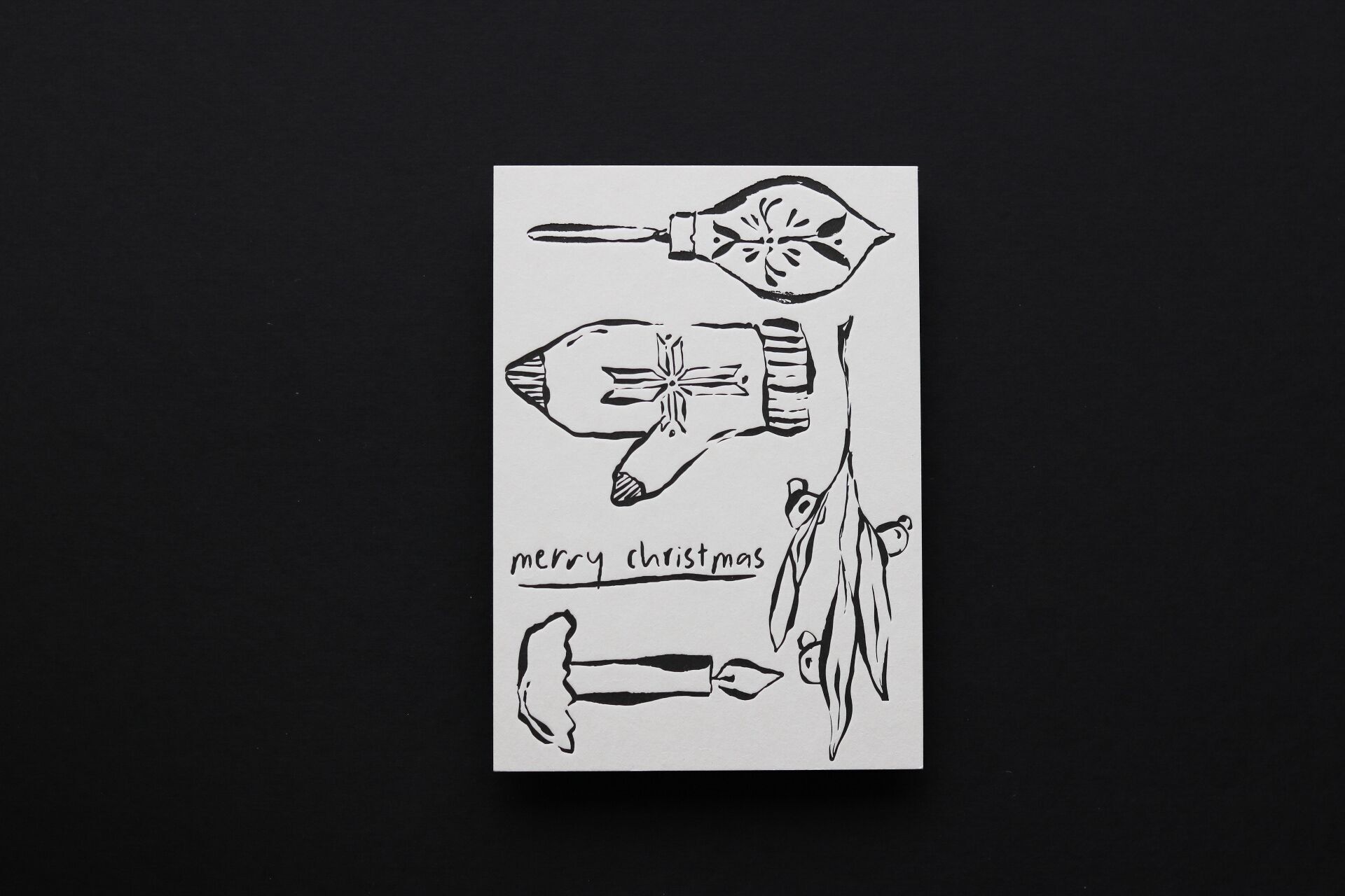 Letterpress Christmas card "Winter Things"