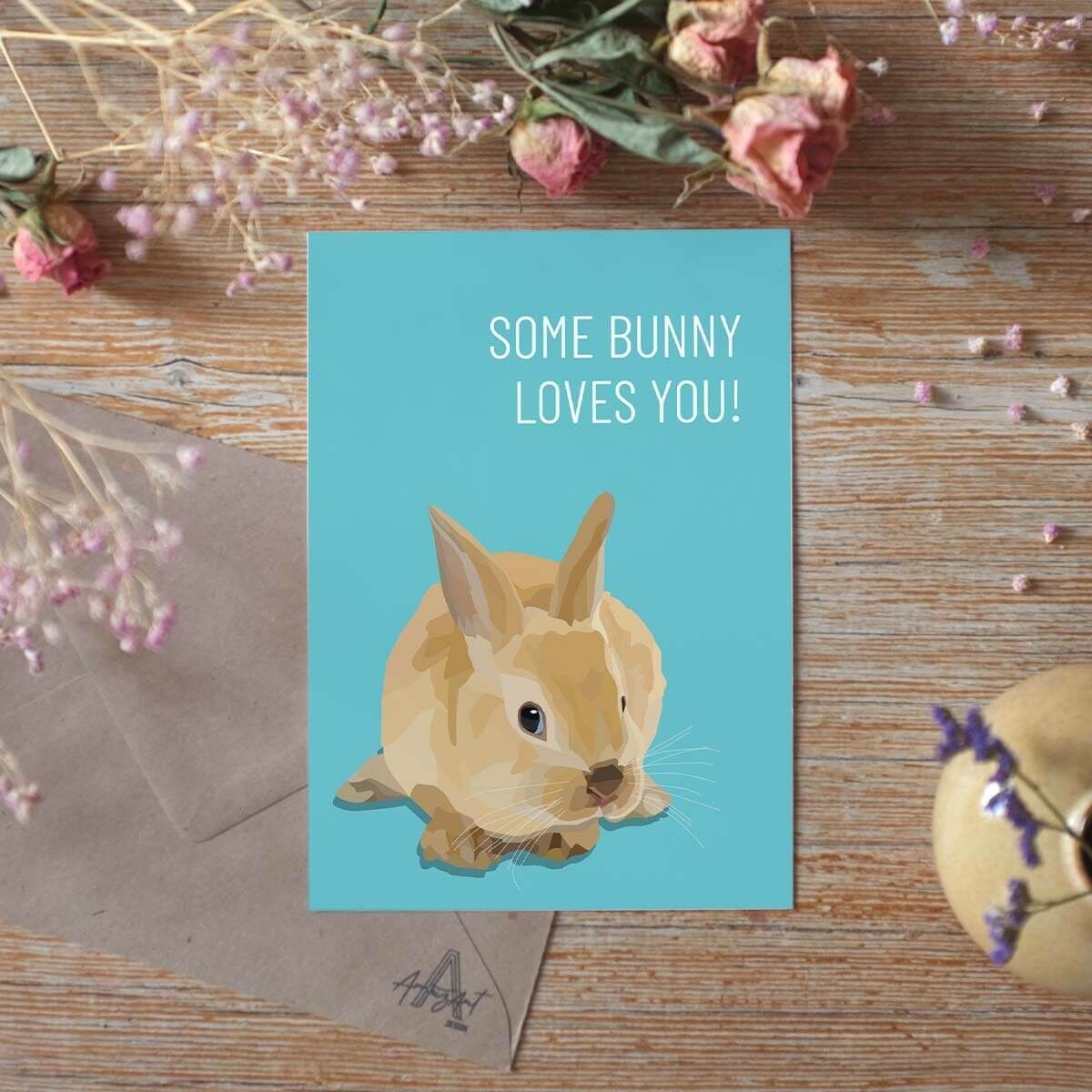 Un coniglietto ti ama - Biglietto di auguri