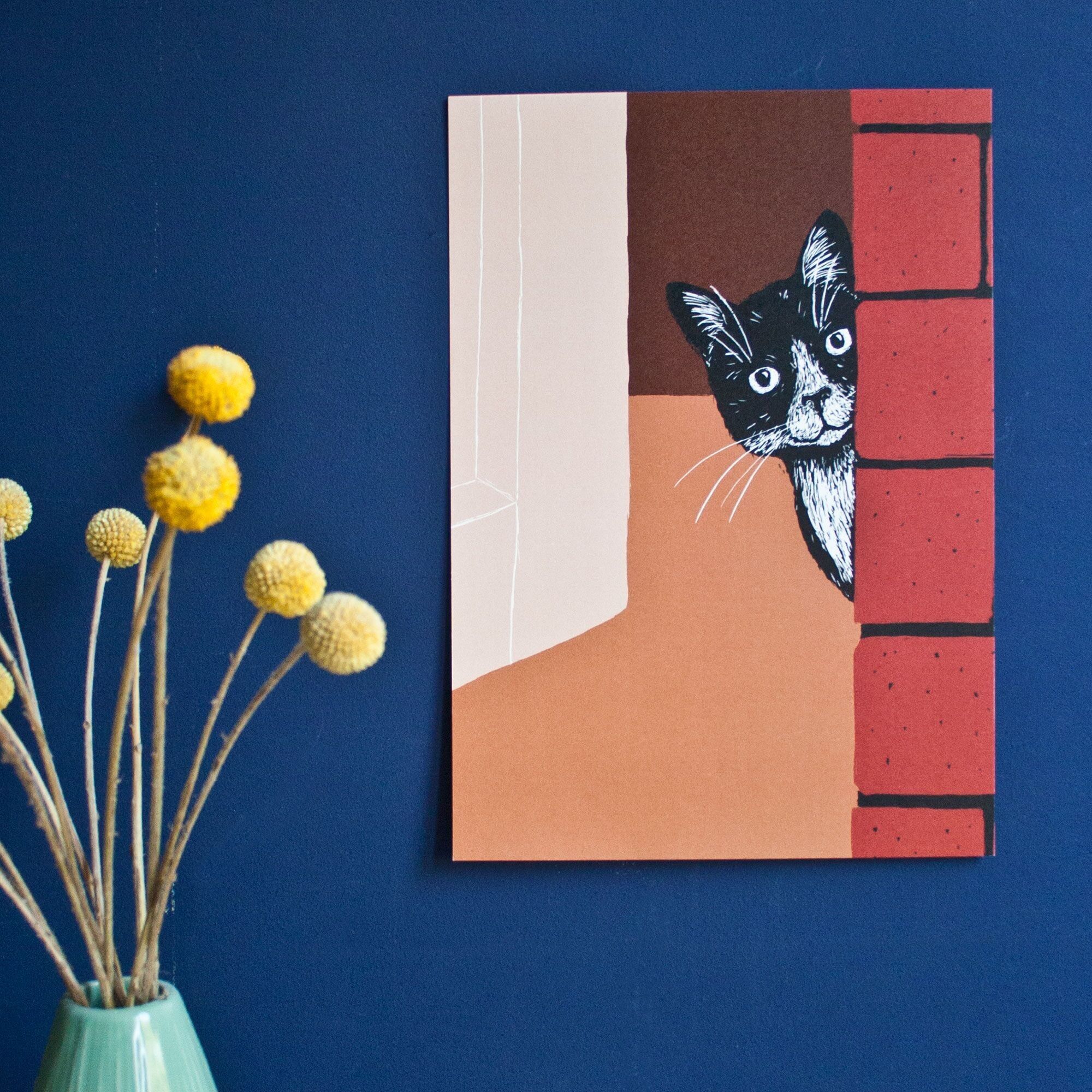 Poster Cat (Brick) A4