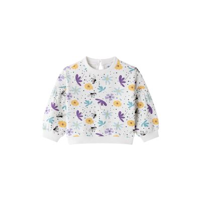 Sweat-shirt en tricot éponge à manches longues pour bébé fille