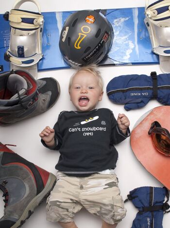 Cadeau de bébé paresseux pour les snowboarders - ne peut pas encore faire du snowboard crème 2