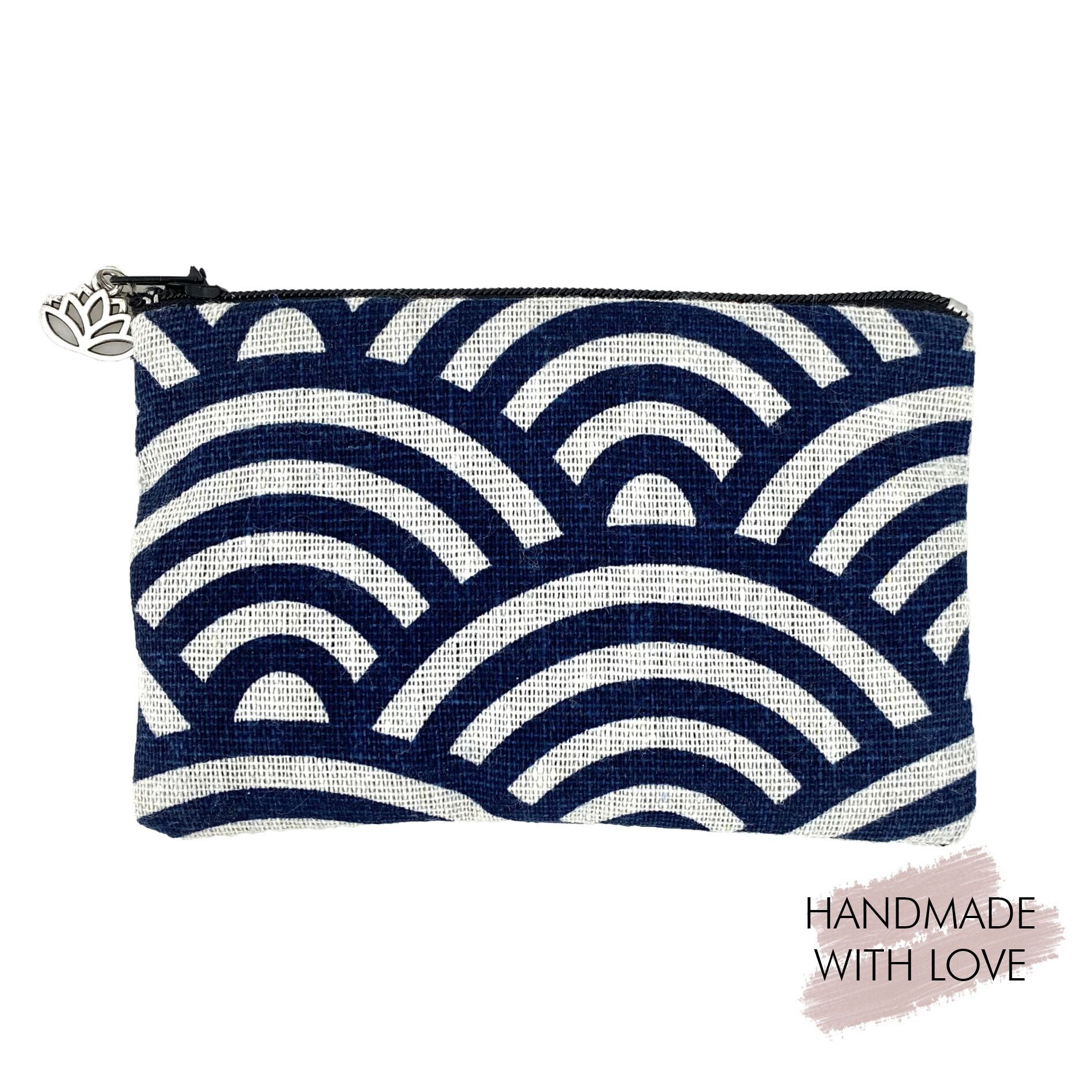 Cartera Mini Bolsillos Lazo Azul