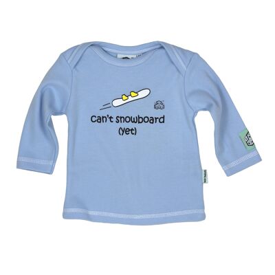 Lazy Baby Gift para Boy Snowboarders - Can't Snowboard Yet Blue T-shirt