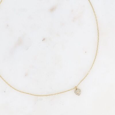 Collana - mini pendente a cuore con ossidi di zirconio