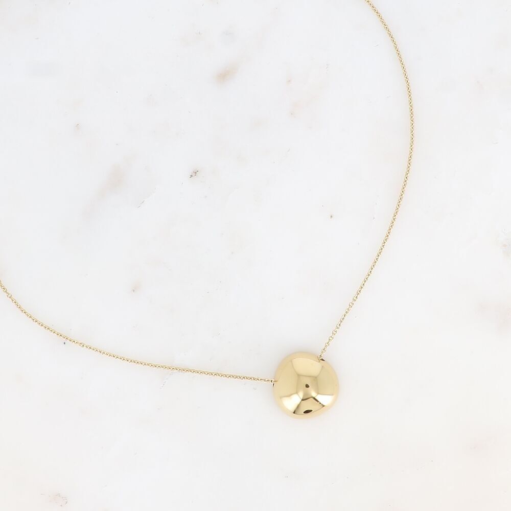 Collana - maglia da carcerato e pendente a sfera passante semicurvata