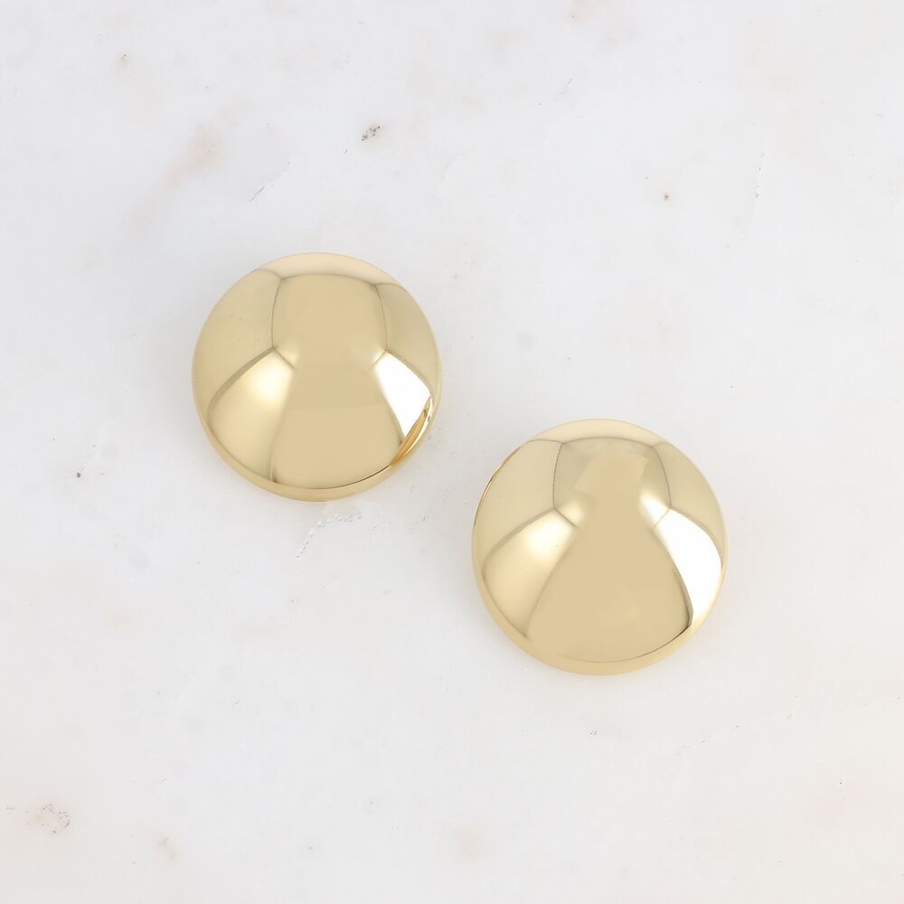 Orecchini bullet - mezza sfera liscia e specchio 33 mm