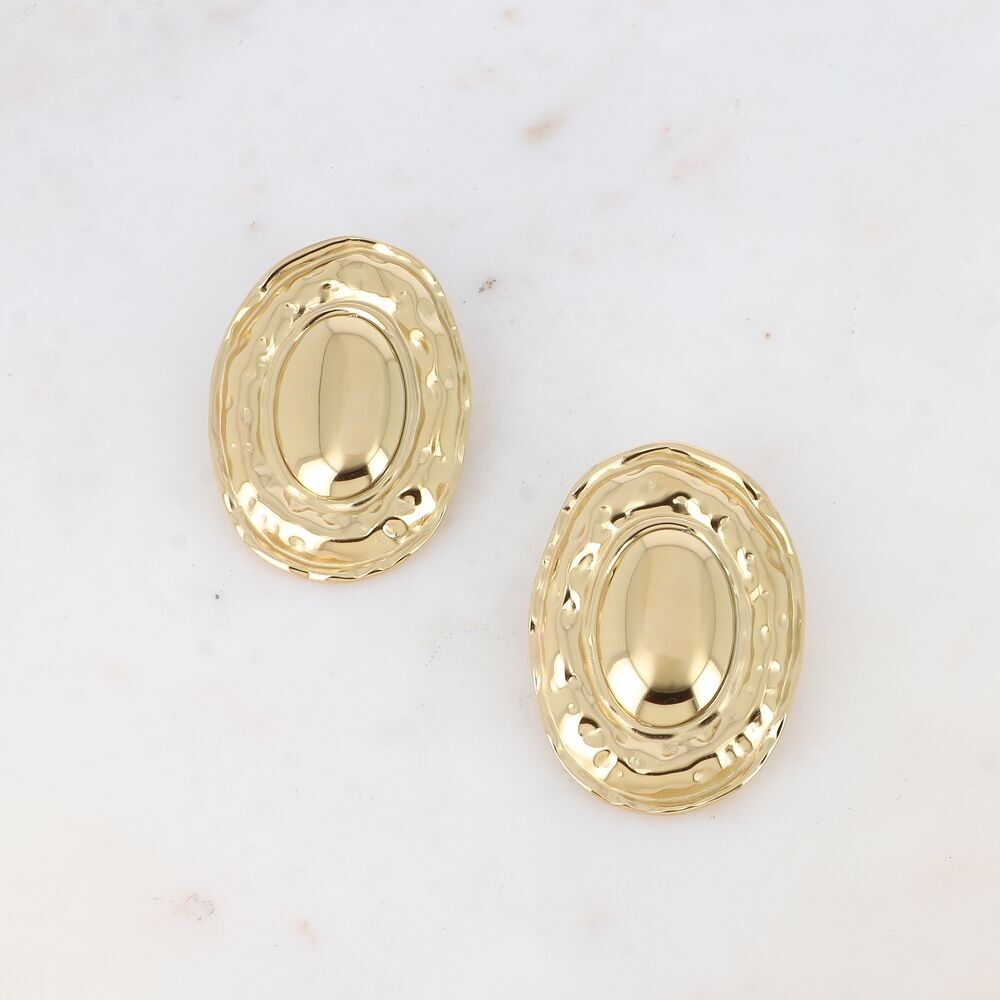 Orecchini bullet - grande ovale bi-strutturato