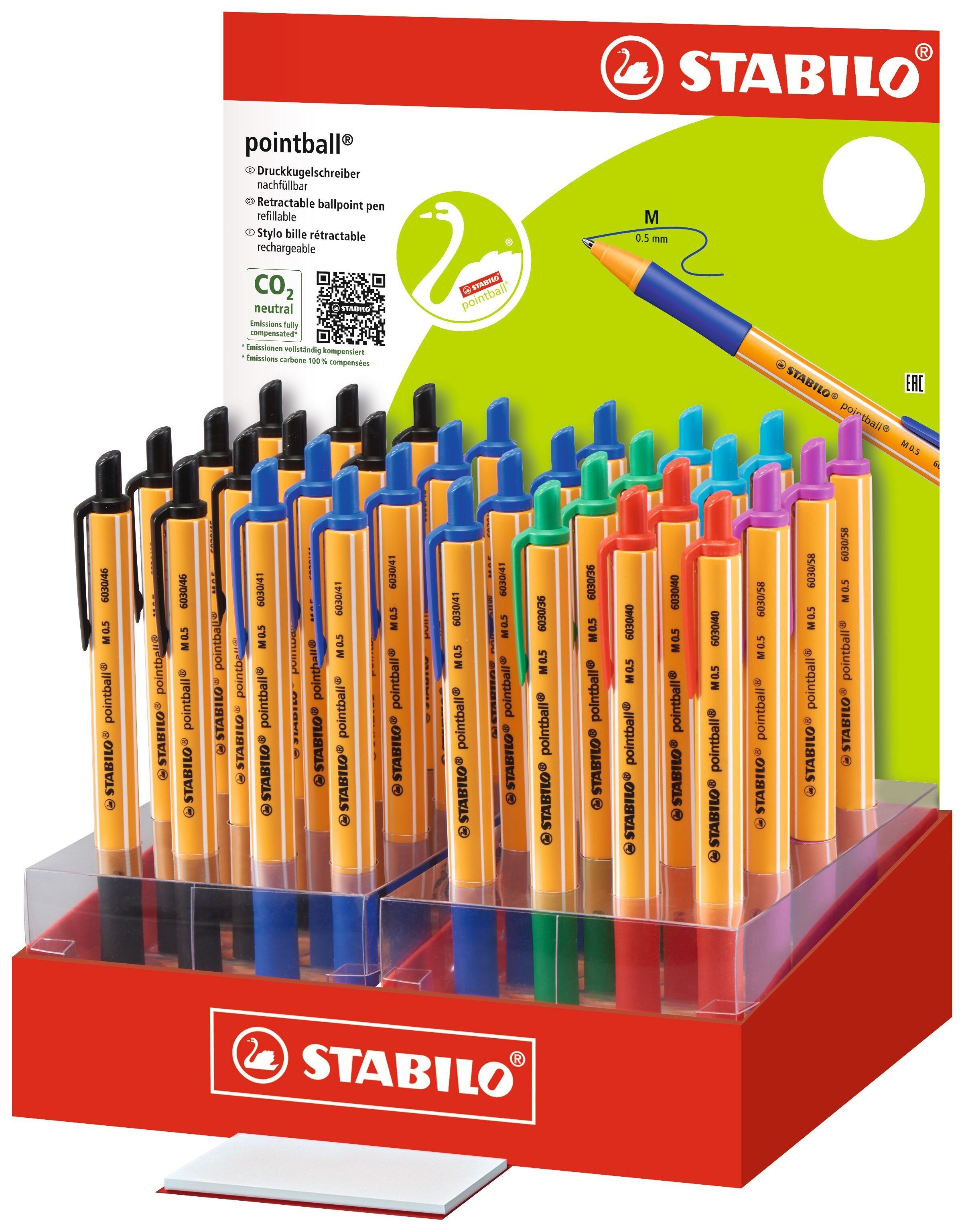 Espositore x 32 penne a sfera STABILO pointball