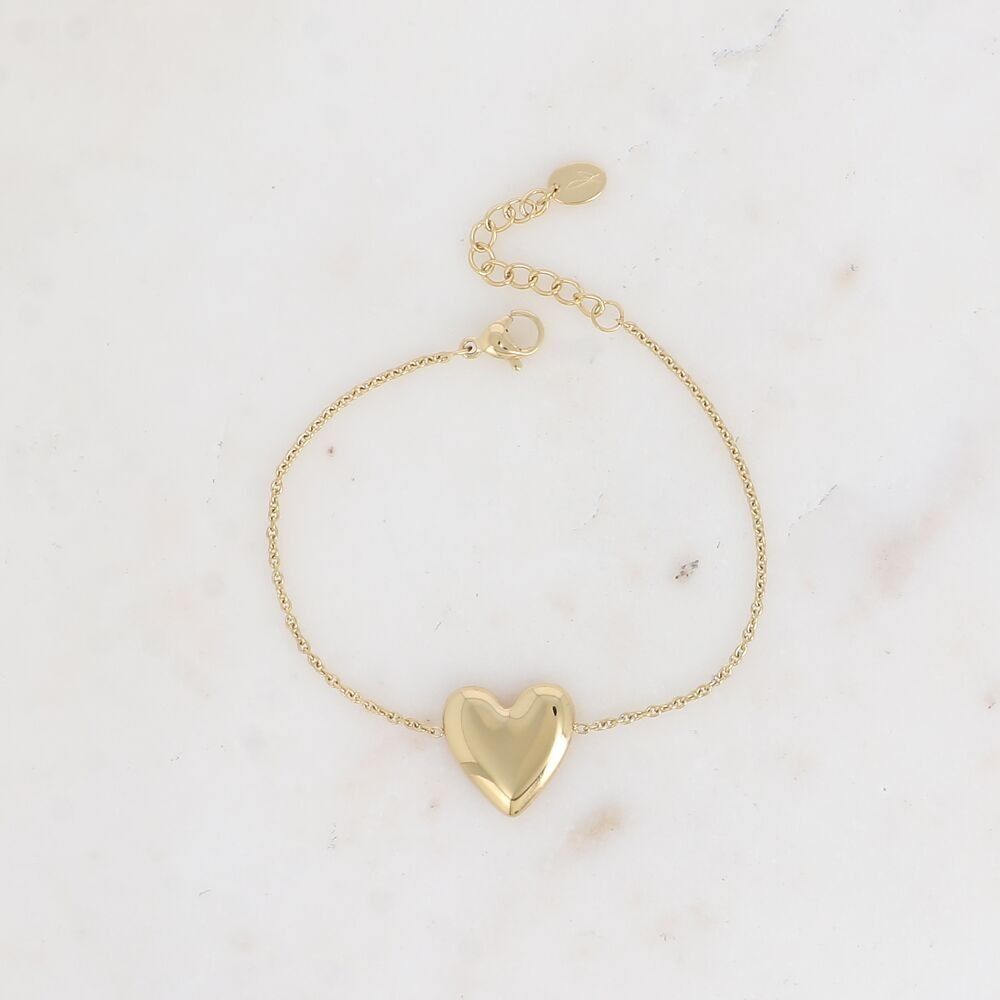 Armband - glatter und verspiegelter Herzanhänger