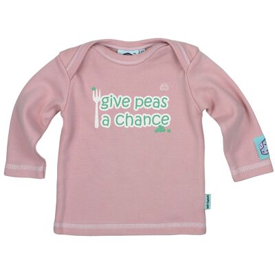 Camiseta de manga larga Regalo recién nacido para niña Dale una oportunidad a Peas