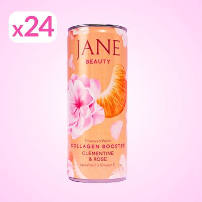 Agua de Belleza con Sabor - REFUERZO DE COLÁGENO de origen vegetal - Sabor: Clementina Rosa - JANE 25 cl (24 unidades)