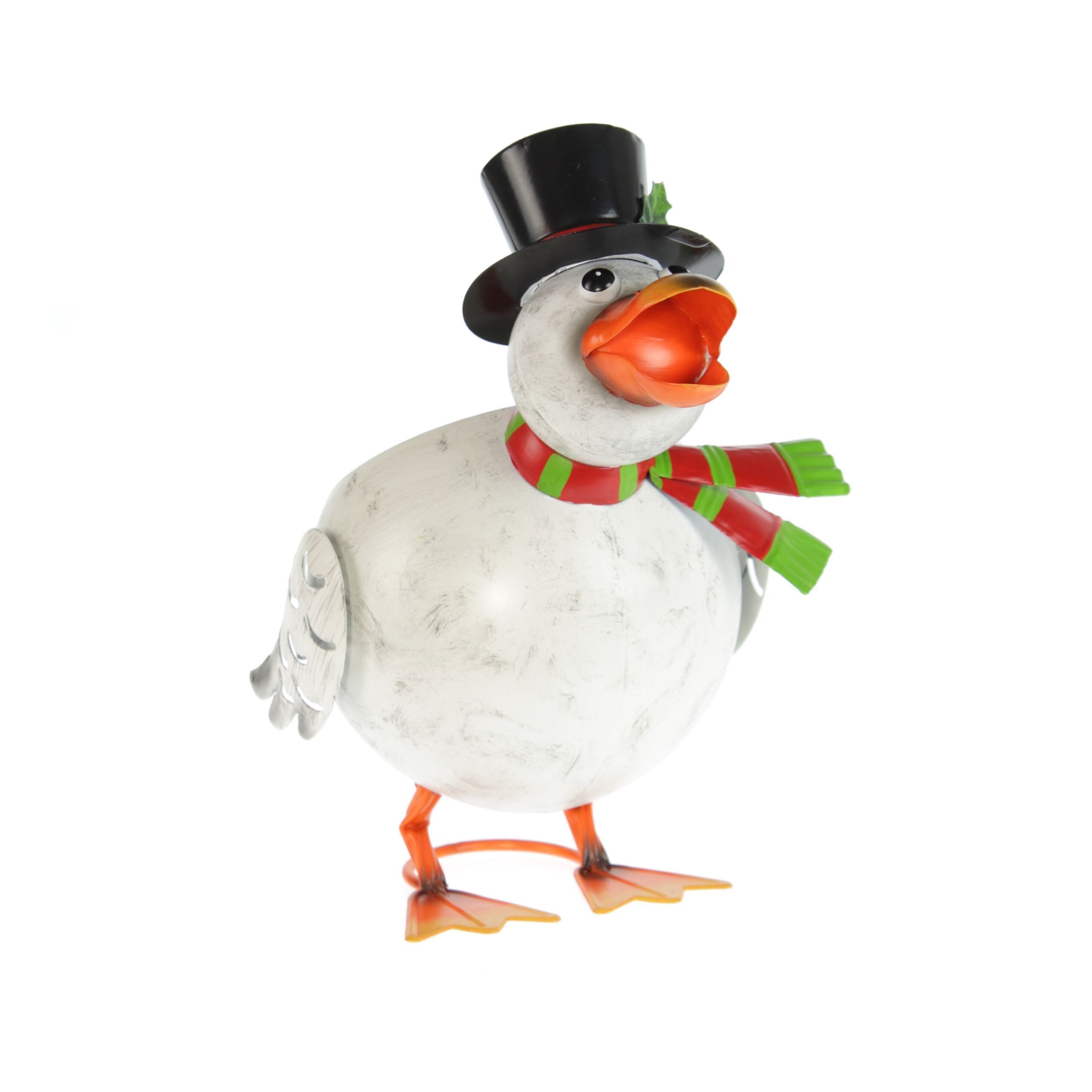 Metall-Weihnachtsente zum Bepflanzen, 29 x 20 x 31 cm, weiß/grün, 834042