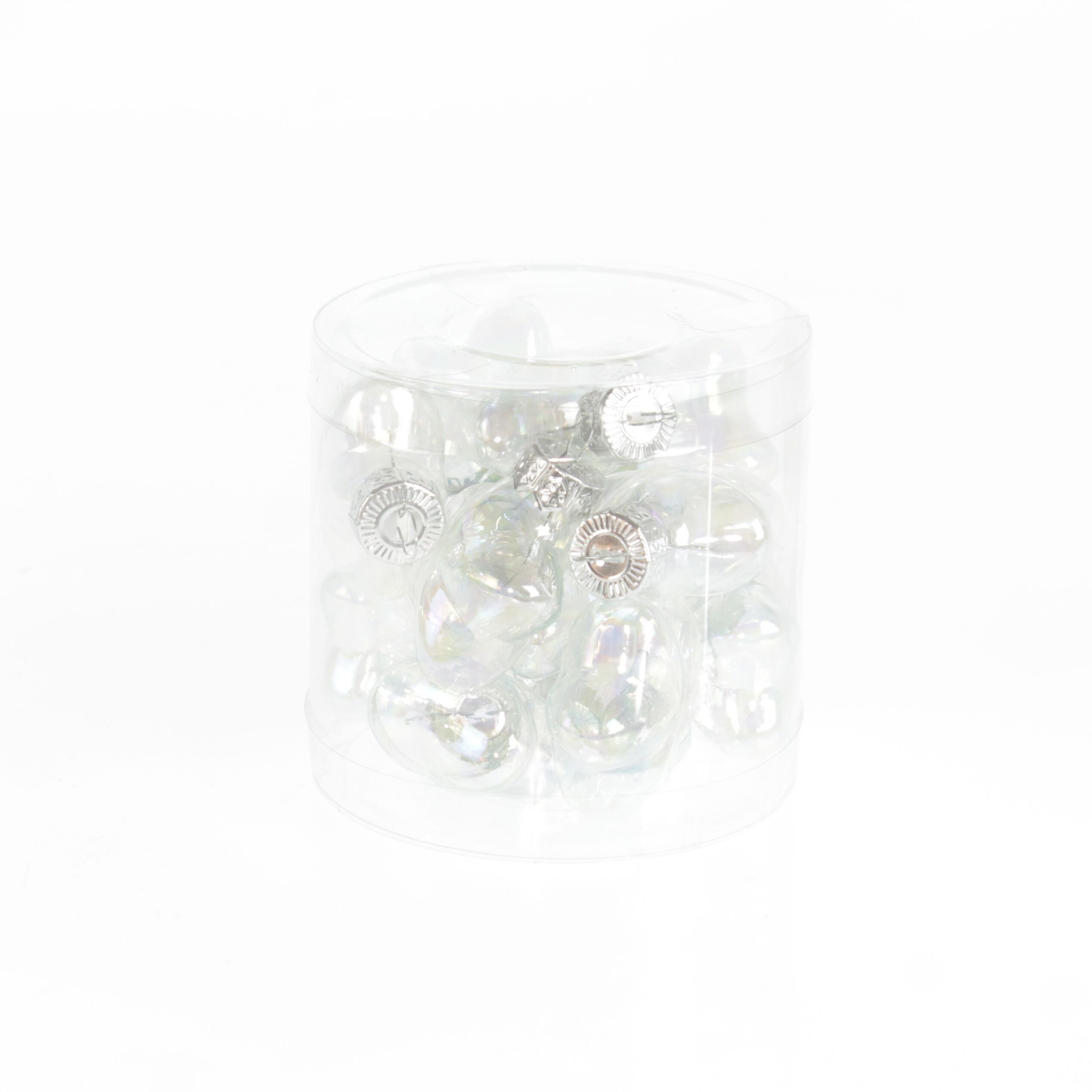 Stelle per decorazioni per albero in vetro in scatola, Ø 8 x 8 cm (4x2x4 cm), iridescenti, set da 12 in scatola in PVC, 837722