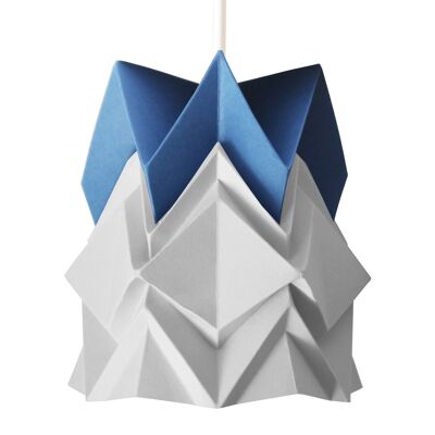 Lámpara colgante pequeña de origami en dos tonos - L - Azul marino