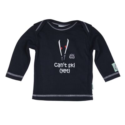 Lazy Baby Gift for Skiers - Can't Ski Yet Navy T Shirt