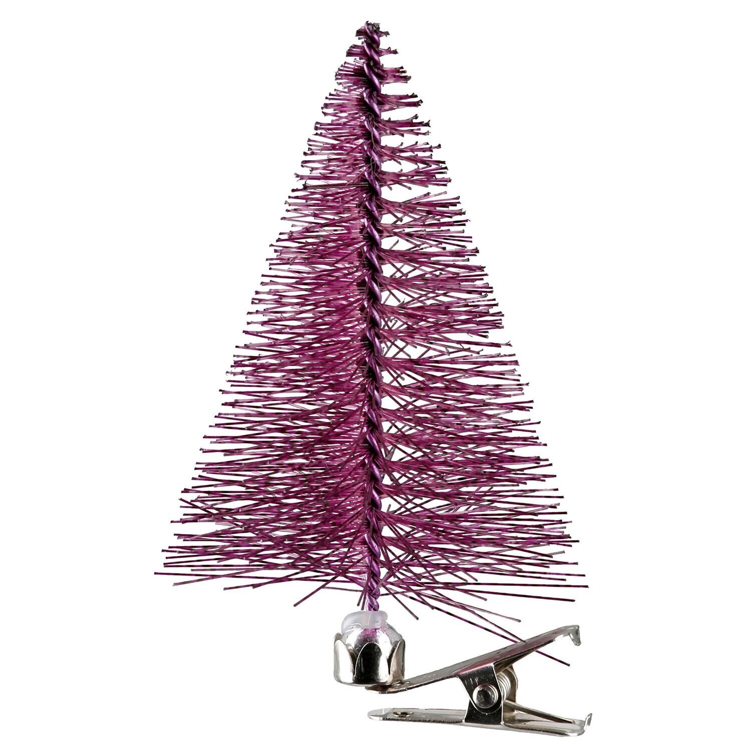 Decorazione per albero con clip Albero di Natale Colorato, viola H.9 cm